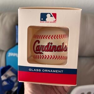 MLB Cardinals Glass Ornament - Red and White